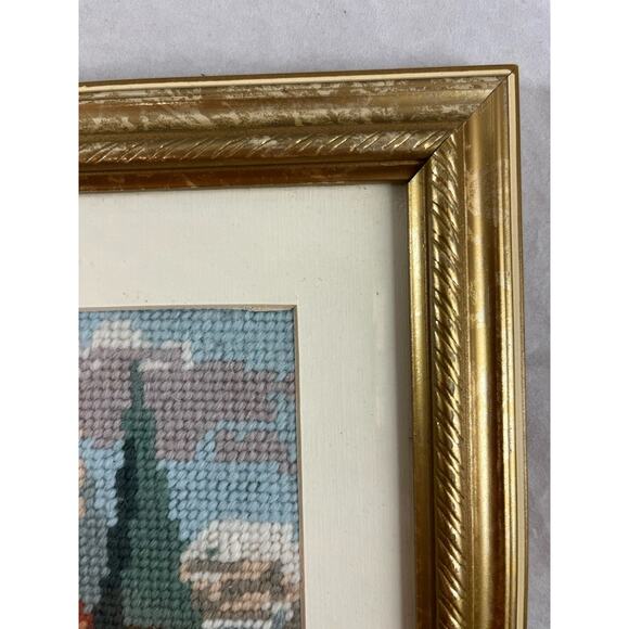 Michelstadt Square Church Germany Needlepoint Picture Finished Springer Gobelin - Picture 5 of 5